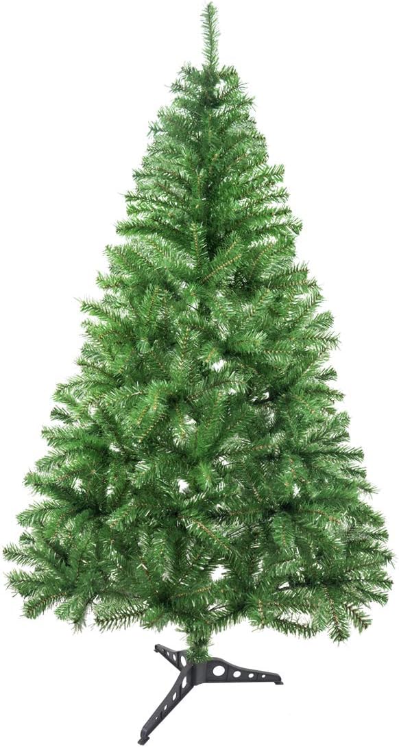 SOLAGUA NAVIDAD Sapin de Noël Artificiel de Feuilles de Guirlandes, Arbres 120-210cm avec Support (Vert Pailleté, 120cm 184Tips)