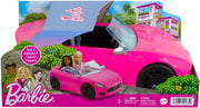 Barbie - Mobilier Cabriolet Rose de, Voiture 2 Places avec Roues Qui tournent, Ligne Sportive et détails réalistes, Jouet pour Enfant, HBT92