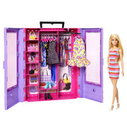 Barbie Fashionistas Coffret Le Dressing De Rêve De, avec Poupée Mannequin, Habillages, Accessoires Et Cintres, Jouet Enfant, Dès 3 Ans, HJL66