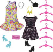 Barbie Fashionistas Coffret Le Dressing De Rêve De, avec Poupée Mannequin, Habillages, Accessoires Et Cintres, Jouet Enfant, Dès 3 Ans, HJL66