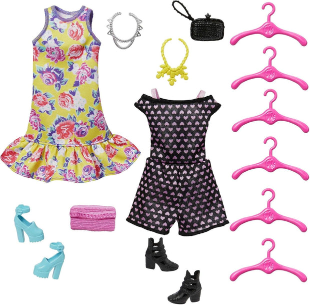 Barbie Fashionistas Coffret Le Dressing De Rêve De, avec Poupée Mannequin, Habillages, Accessoires Et Cintres, Jouet Enfant, Dès 3 Ans, HJL66