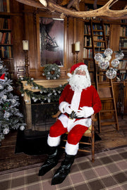 Boland 13403 - Bonnet de Père Noël de luxe pour homme et femme en peluche rouge et blanc et pompon blanc, extra long, agréable pour Noël, chapeau de Père Noël, fête à thème, carnaval, décoration de